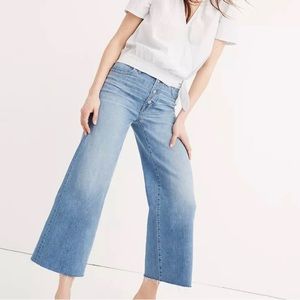 Madewell Perfect Vintage Wide Leg Cropped High Rise Button Fly - Carlin Wash